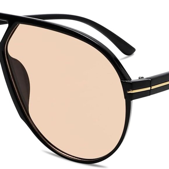 Retro Aviator Sunglasses Unisex Square UV Protection Trendy Classic - Picture 2 of 6